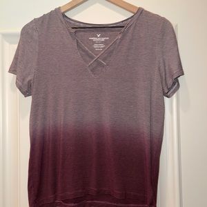 purple stripped cross t-shirt